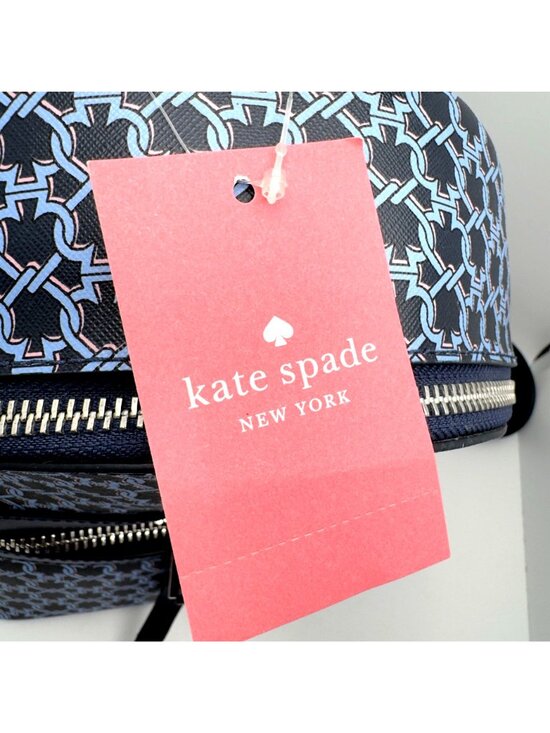 NWT Kate Spade New York Link Mini Convertible Backpack Blue Multi Coated Canvas main image 4